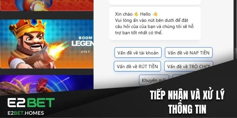 Nhân viên tiếp nhận và xử lý thông tin